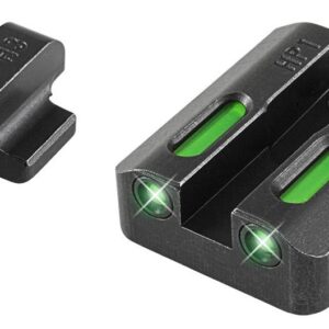 Truglo TFX Tritium Fiber-Optic Handgun Day/Night Sights Fits H&K VP9 VP40 P30 P30SK P30L 45 & 45 TACTICAL (including Compact) - White Outline Fr