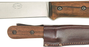 KA-BAR BECKER KEPHART KNIFE - 5.12" BLD WLNT HNDLE LTHR SHTH