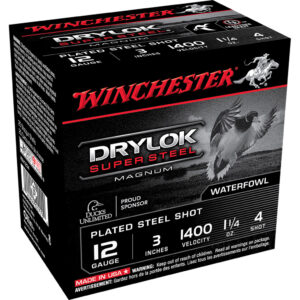 Winchester Drylok Magnum Plated Load 12 ga. 3 in. 1 1/4 oz. 4 Shot 25 rd.