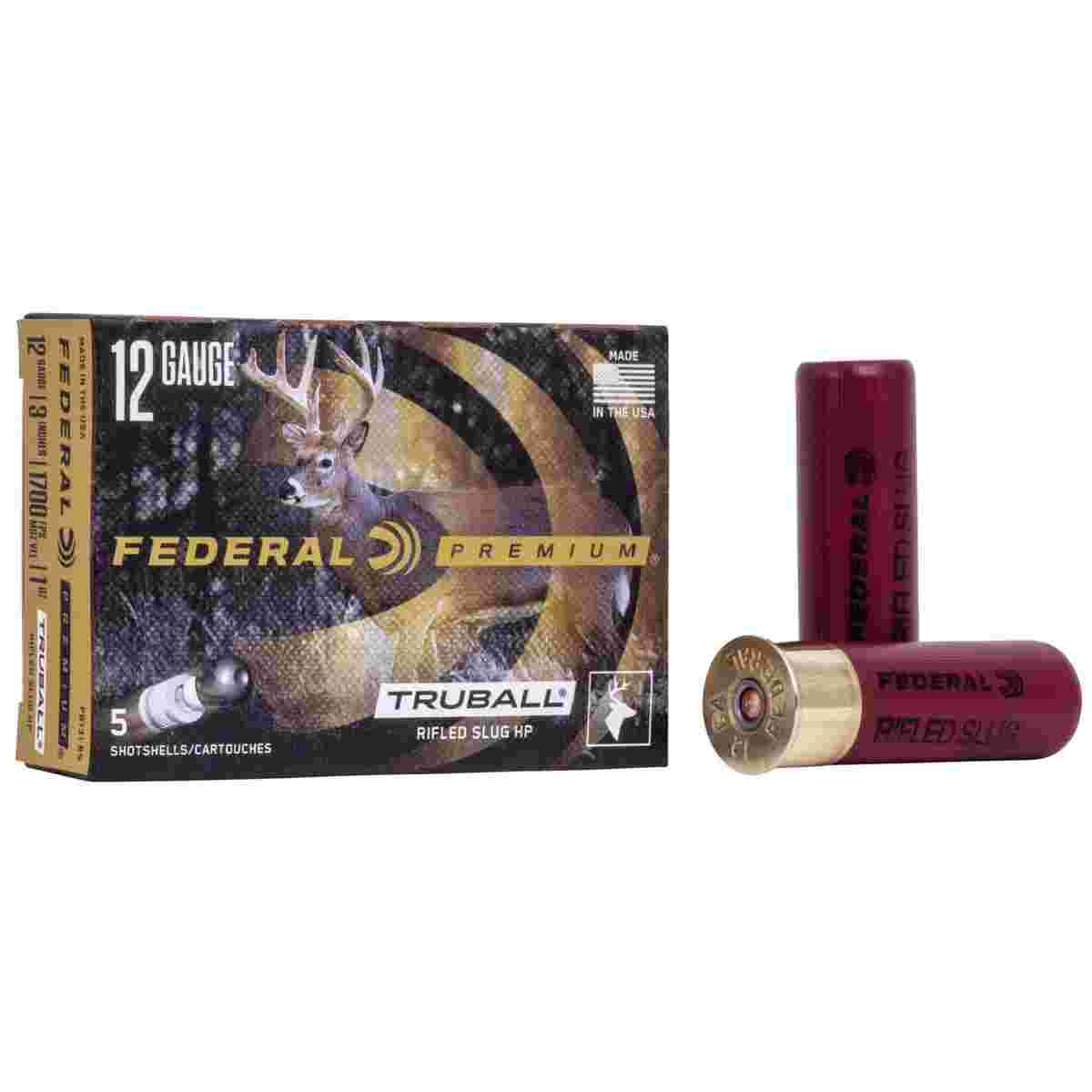 Federal Vital Shok TruBall Rifled Slug 12 ga 3" 3/4 oz Slug 1700 fps 5/Box