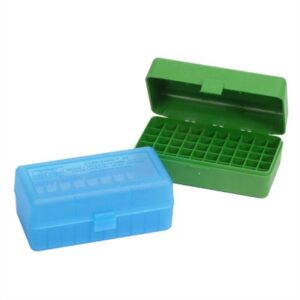 FLIP TOP RIFLE AMMO BOX 219 ZIPPER-500 S&W 50 ROUND GREEN