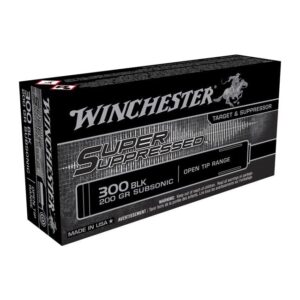 WINCHESTER SUPPER SUPPRESSED 300 BLK OUT 200 GRAIN OPEN TIP RANGE SUBSONIC