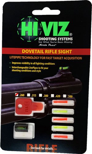HIVIZ RIFLE FRONT SIGHT FOR - 3/8" DOVETAIL .260"