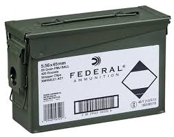 Federal 5.56x45mm NATO Ammo 55 Grain Full Metal Jacket Ammo Can of 420 (Bulk) Bulk