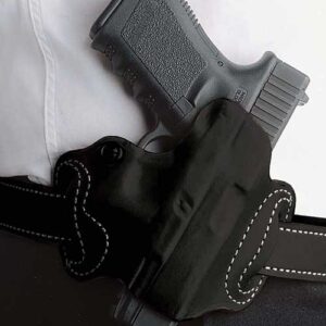 DESANTIS MINI SLIDE HOLSTER - OWB LH LEATHER S/A HELLCAT BLK