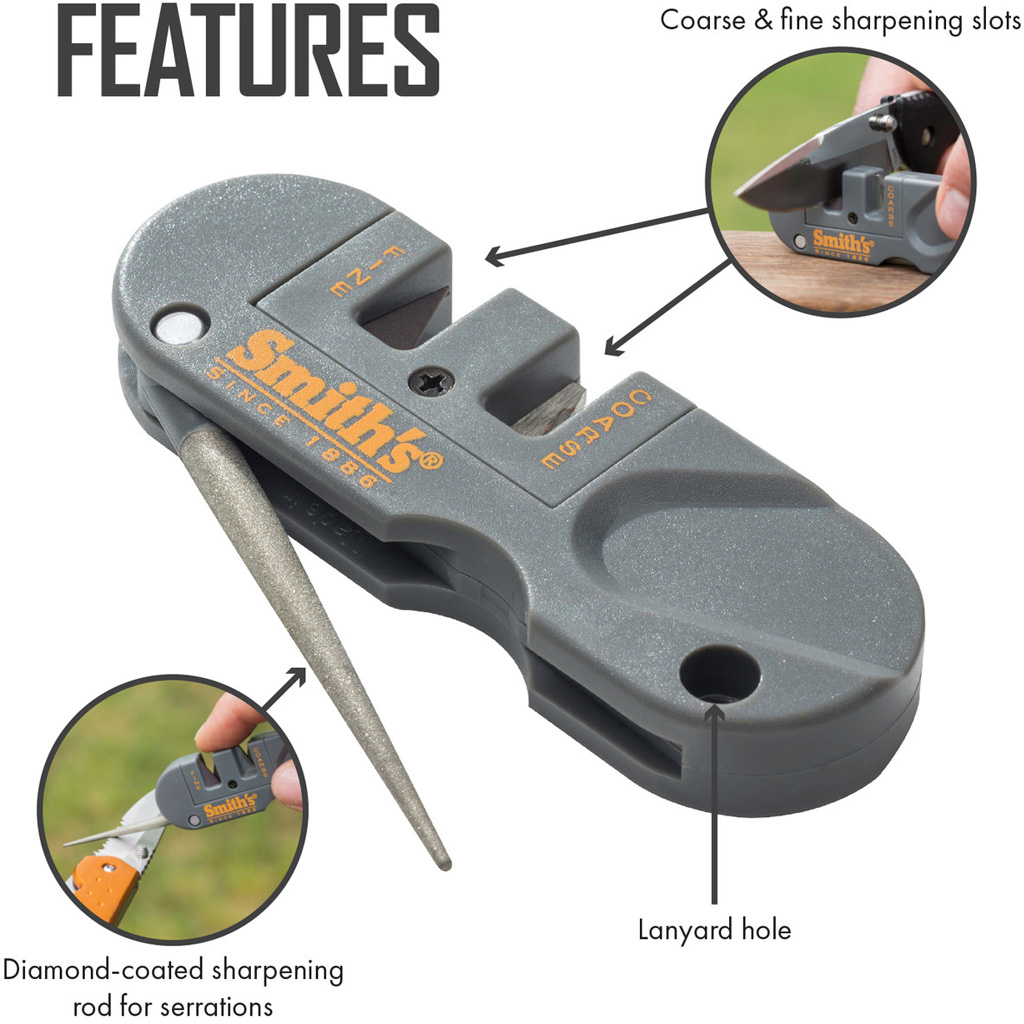 Smiths Pocket Pal Knife Sharpener Gray - Image 2