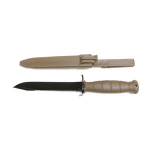 Glock Field Knife/Saw Back 6-1/2" Clip Point Blade Black Flat Dark Earth Bulk
