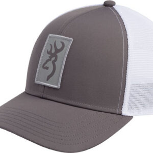 BROWNING CAP BEACON LOGO - GRAY W/RECTANGLE PATCH ADJ