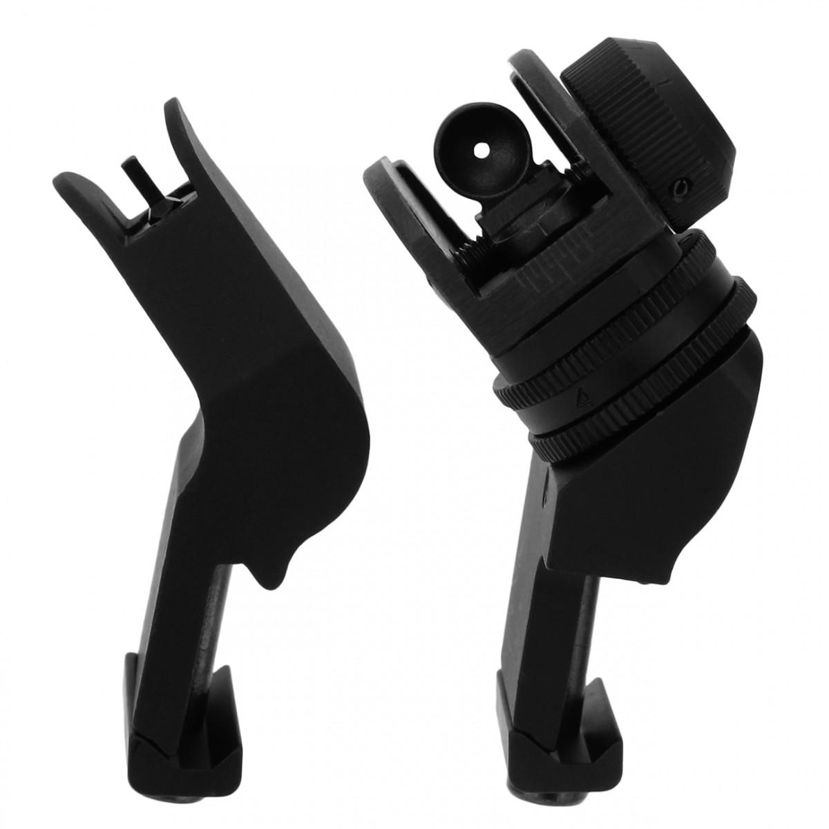 TacFire AR-15 45 Degree Rapid Transition Back Up Sights Black Aluminum