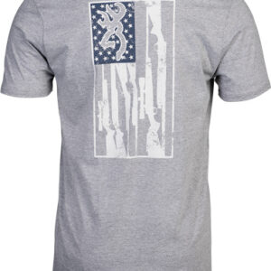 BROWNING SS T-SHIRT BROWNING - LEGACY FLAG HTHR GRAY LARGE