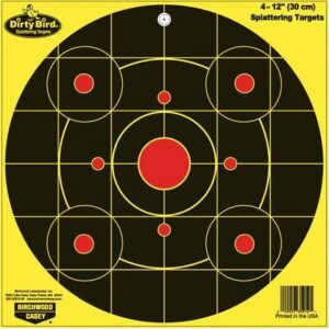 Birchwood Casey Dirty Bird Bulls-Eye Sight-In Targets 12" Round 4/ct