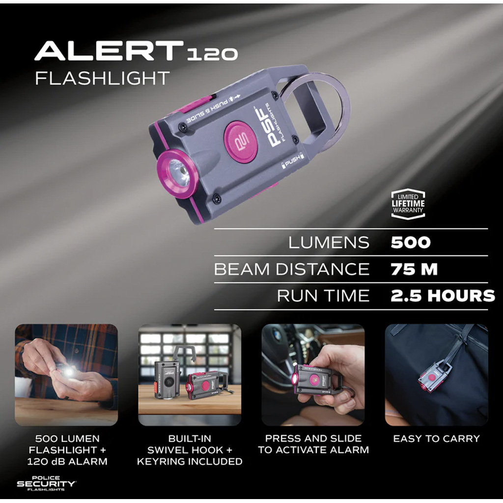 Police Security Alert 120 Personal Alarm Light 500 Lumens - Image 2