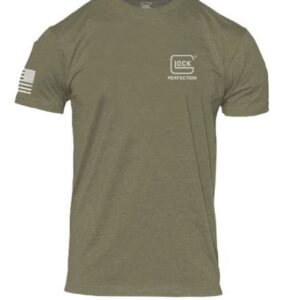 GLOCK PERFECTION FLAG TEE - SHORT SLEEVE T SHIRT 2XL GREEN