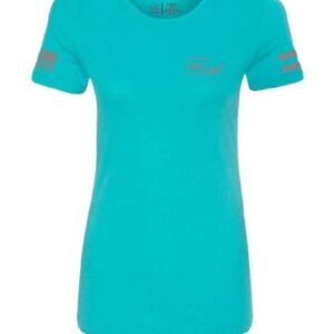 GLOCK LADIES "GLOCK GIRL FLAG - TEE" SHORT SLEEVE LG TEAL