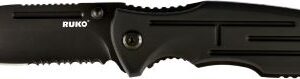 RUKO FOLDER SPRING ASSIST - 3.25" ALUMINUM BLACK HANDLE